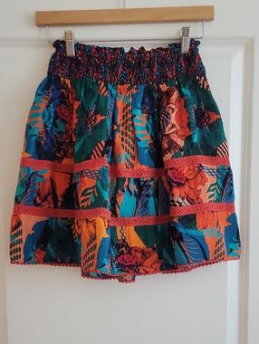 NWT Anthropologie Ellie embroidered tiered skirt from the Bhanuni By Jyoti